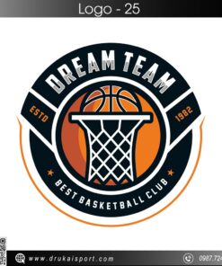 Dream Team - Logo Bóng Rổ Màu Cam Năng Động