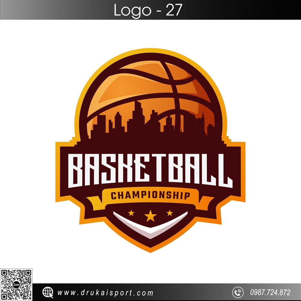 Logo giải bóng rổ Championship tông cam đô năng động