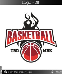 Logo BASKETBALL Đỏ-Đen-Trắng - Biểu Tượng Đam Mê Và Năng Lượng