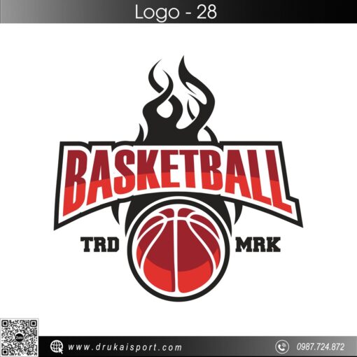 Logo BASKETBALL Đỏ-Đen-Trắng - Biểu Tượng Đam Mê Và Năng Lượng