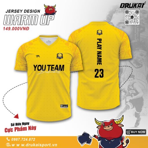 Áo thể thao Jersey Design Warm Up - Tông vàng rực