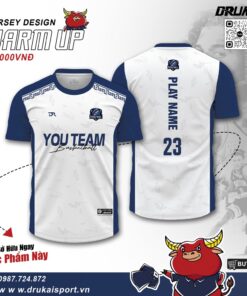 Áo Jersey Thể Thao Nam Nữ - Màu Trắng Xanh Navy Mẫu 17