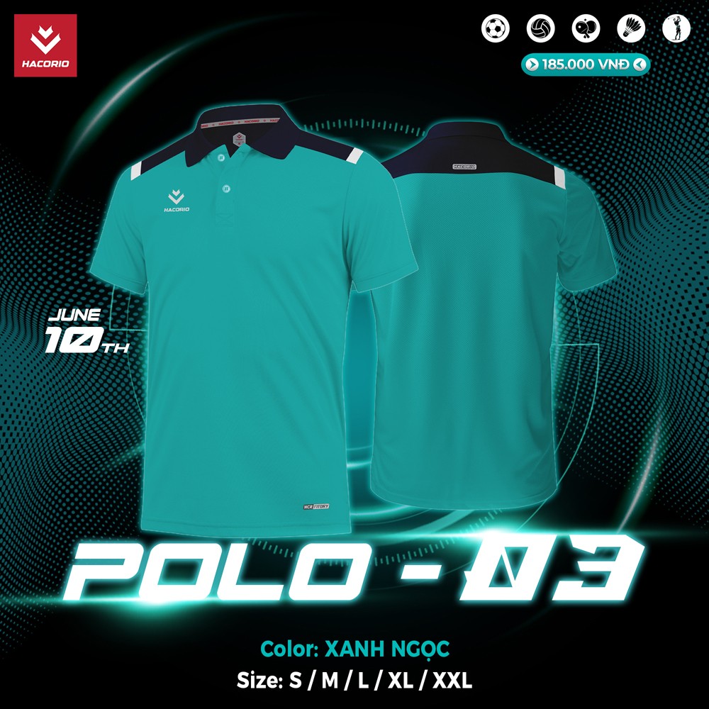 Áo Polo POLO-03 Nam Màu Xanh Ngọc Chất Vải Thể Thao Cao Cấp