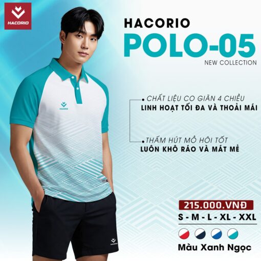 Áo thun thể thao Polo HACORIO POLO-05 Màu Đỏ Trắng - Ảnh 2