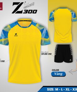 Áo Cầu Lông Nam ZINEX Z300 Màu Vàng Nổi Bật