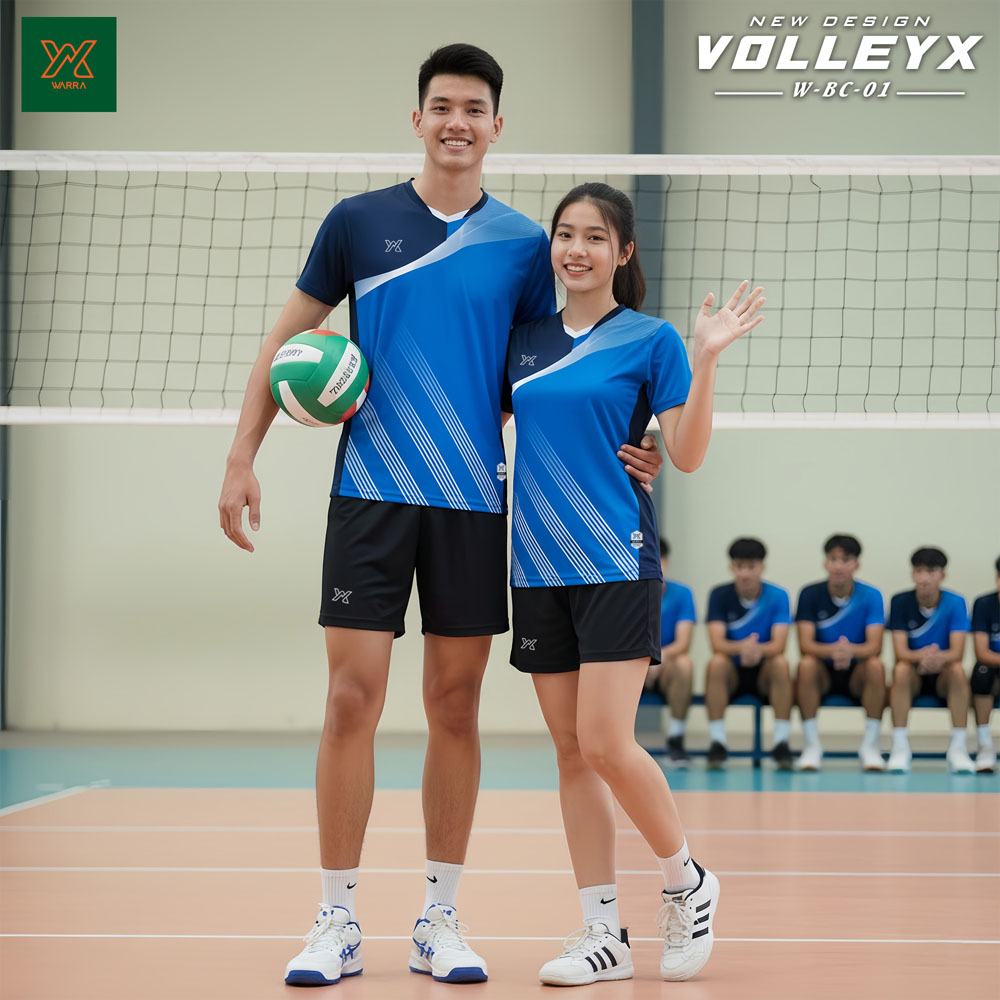 Đồng phục bóng chuyền YARRA VOLLEYX W-BC-01 - Xanh dương nhạt phối navy - Ảnh 8