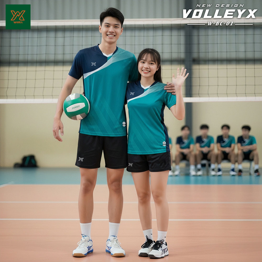Đồng phục bóng chuyền YARRA VOLLEYX W-BC-01 - Xanh dương nhạt phối navy - Ảnh 9