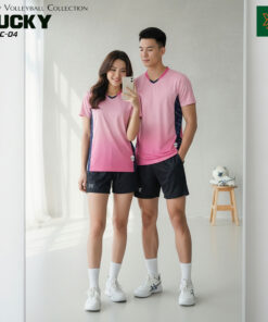Áo Bóng Chuyền Unisex Hồng Chuyển Sắc - Mã BC-04
