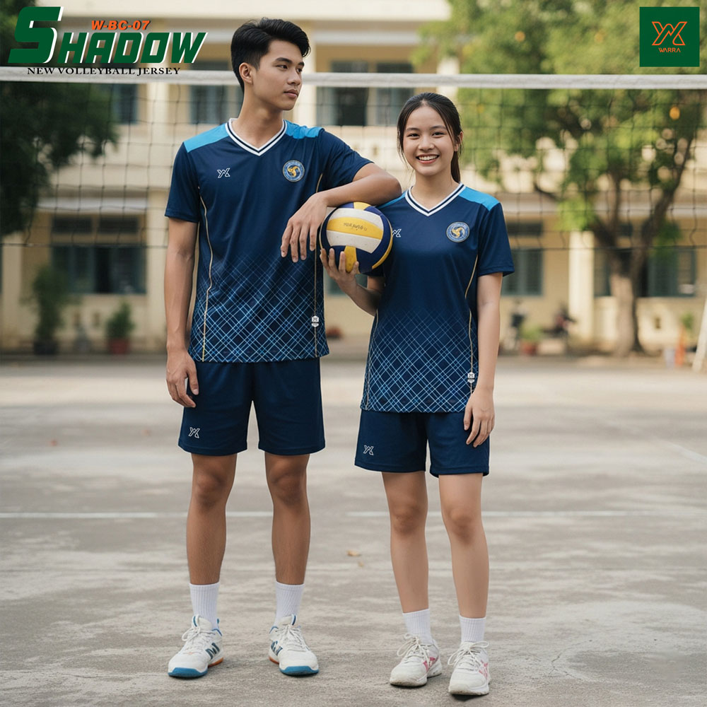 Áo Bóng Chuyền Trắng SHADOW W.BG-07 - Phối Đỏ Caro Năng Động - Ảnh 4