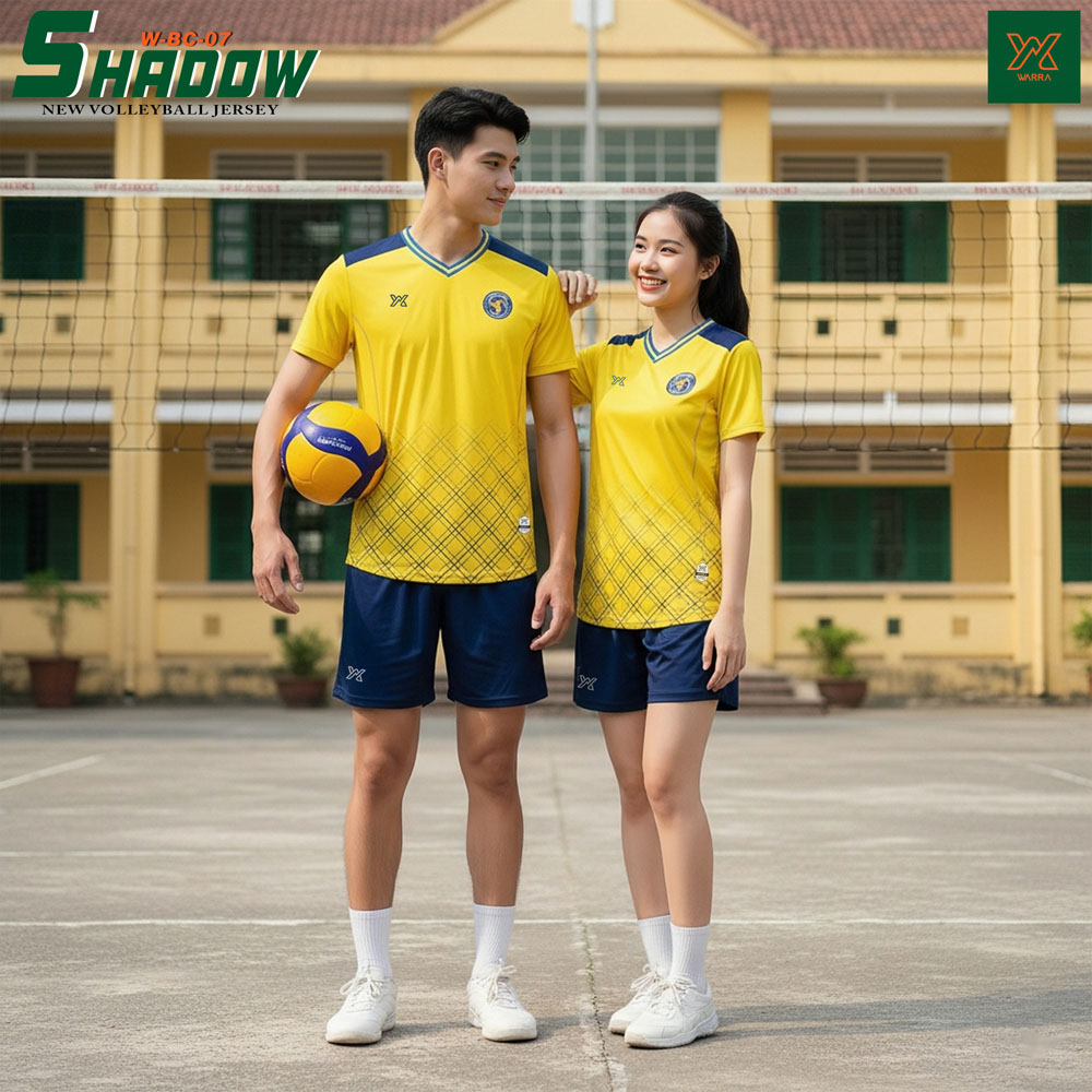 Áo Bóng Chuyền Trắng SHADOW W.BG-07 - Phối Đỏ Caro Năng Động - Ảnh 5