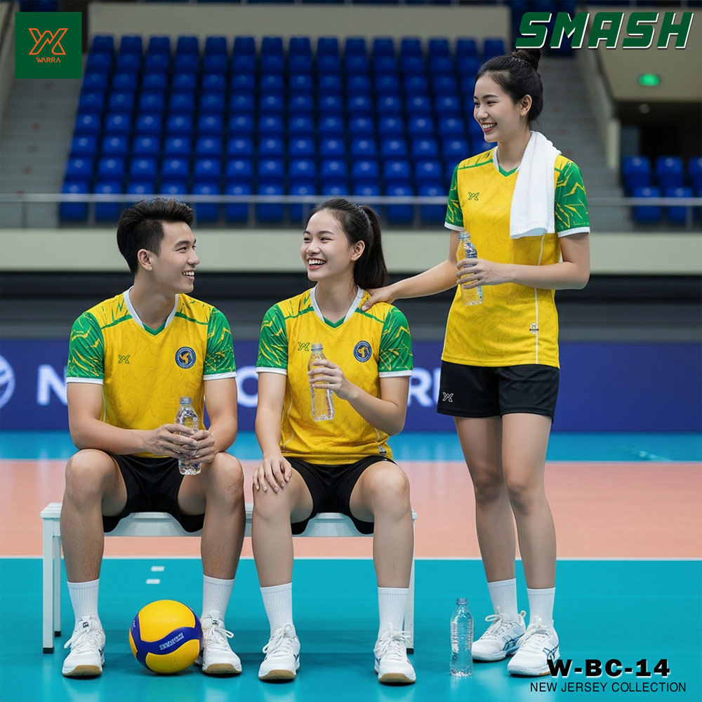 Áo Bóng Chuyền W-BC-14 Trắng phối xám họa tiết hiện đại - Ảnh 5