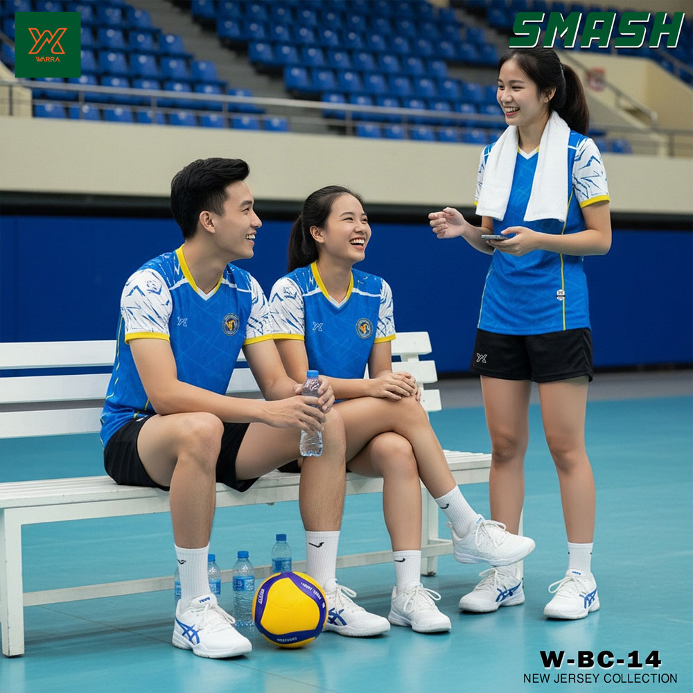 Áo Bóng Chuyền W-BC-14 Trắng phối xám họa tiết hiện đại - Ảnh 6