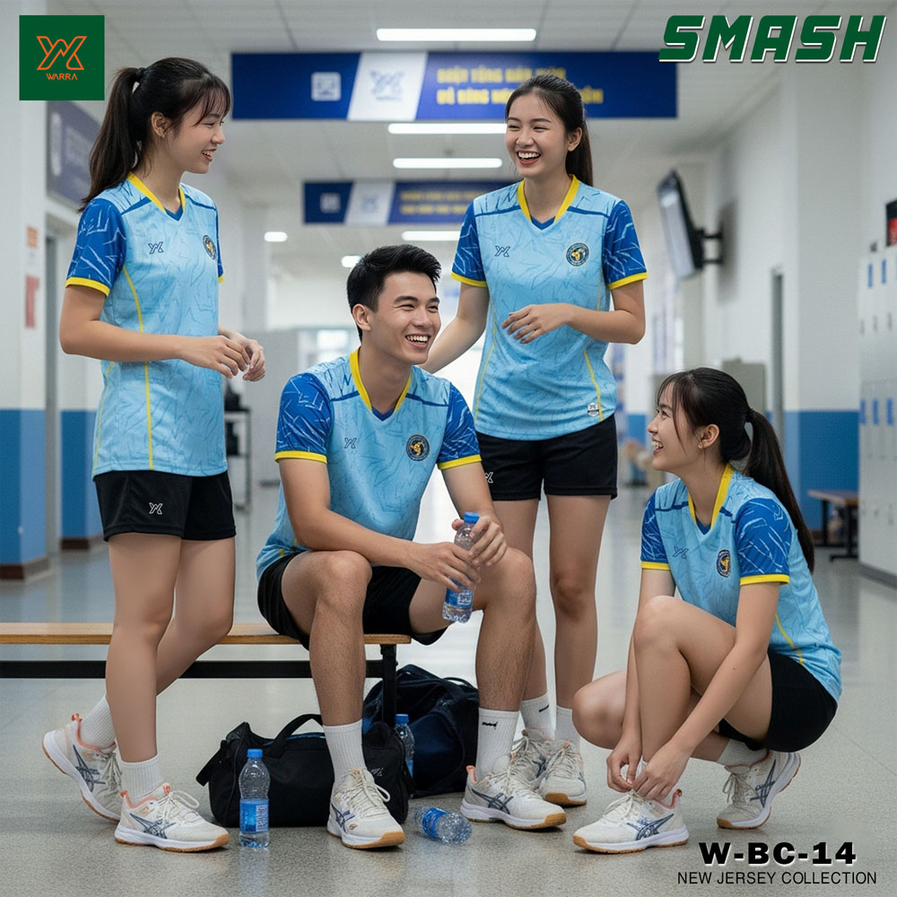 Áo Bóng Chuyền W-BC-14 Trắng phối xám họa tiết hiện đại - Ảnh 8