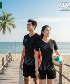 Đồng phục bóng chuyền bãi biển W-BC-19 màu Đen dòng TITAN - YX