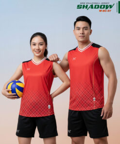 Áo Bóng Chuyền Sát Nách Nữ Màu Đỏ - W-BC-07