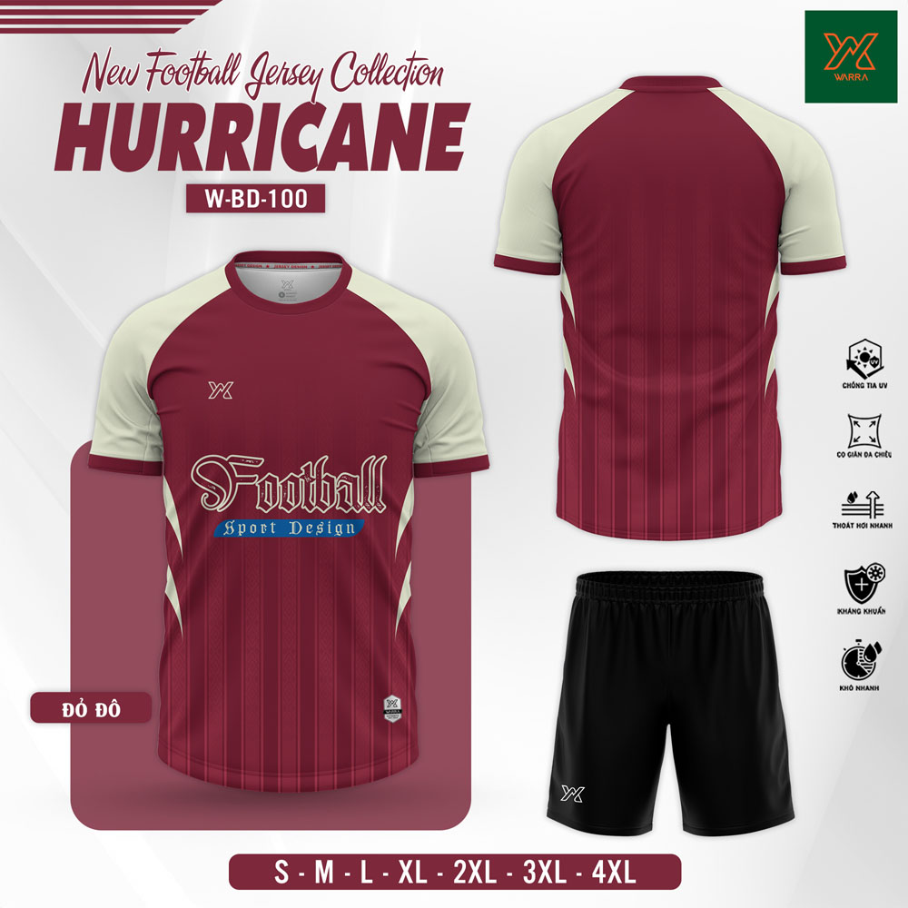 Áo Bóng Đá HURRICANE – W-BD100 Tím - Ảnh 2