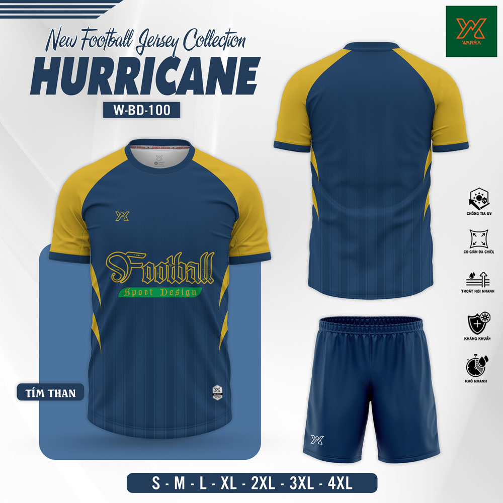 Áo Bóng Đá HURRICANE – W-BD100 Tím - Ảnh 3