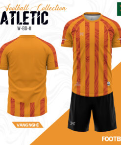 Áo bóng đá W-BD-11 màu vàng nghệ phối sọc đỏ – Năng động, Cá tính, Hiện đại