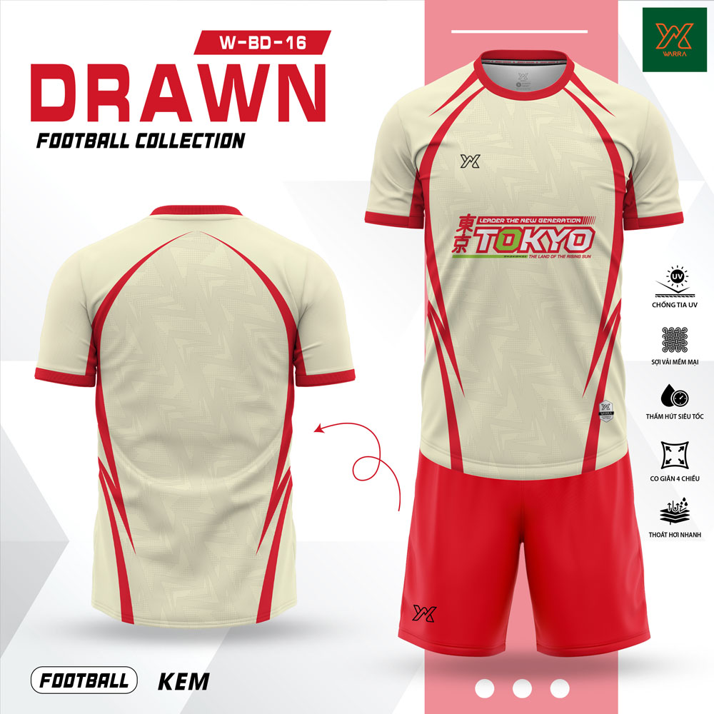 Áo bóng đá nam trắng viền xanh lá – TOKYO đậm chất thể thao - Ảnh 4