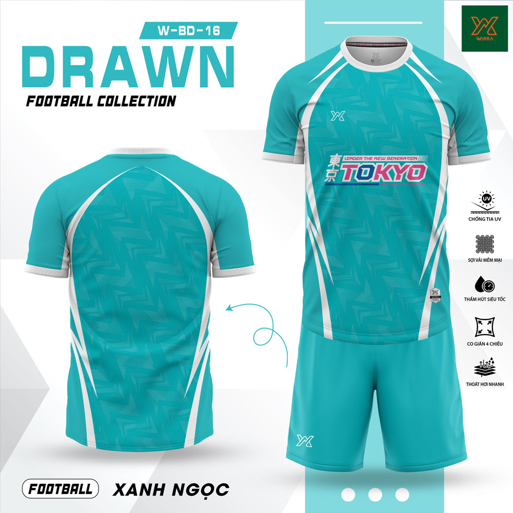 Áo bóng đá nam trắng viền xanh lá – TOKYO đậm chất thể thao - Ảnh 8