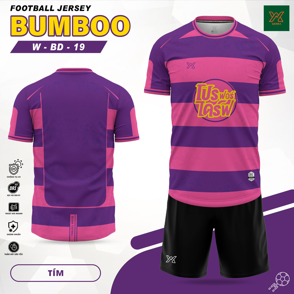 Áo Bóng Đá BUMBOO W-BD-19 Màu Kem Đỏ Đô - Ảnh 3