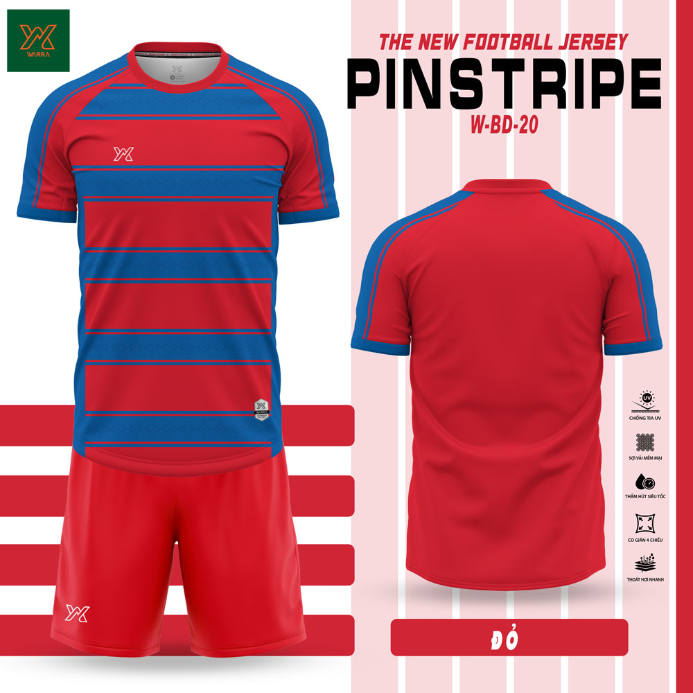 Áo Bóng Đá PINSTRIPE W-BD-20 Trắng/Xanh Ngọc – Năng Động & Chuyên Nghiệp - Ảnh 2