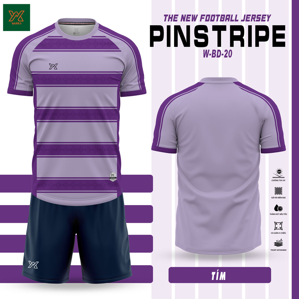 Áo Bóng Đá PINSTRIPE W-BD-20 Trắng/Xanh Ngọc – Năng Động & Chuyên Nghiệp - Ảnh 4
