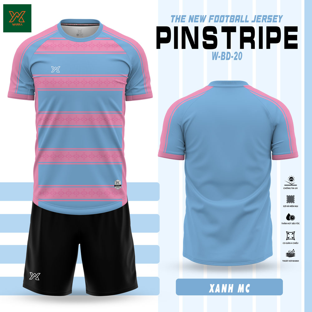 Áo Bóng Đá PINSTRIPE W-BD-20 Trắng/Xanh Ngọc – Năng Động & Chuyên Nghiệp - Ảnh 8