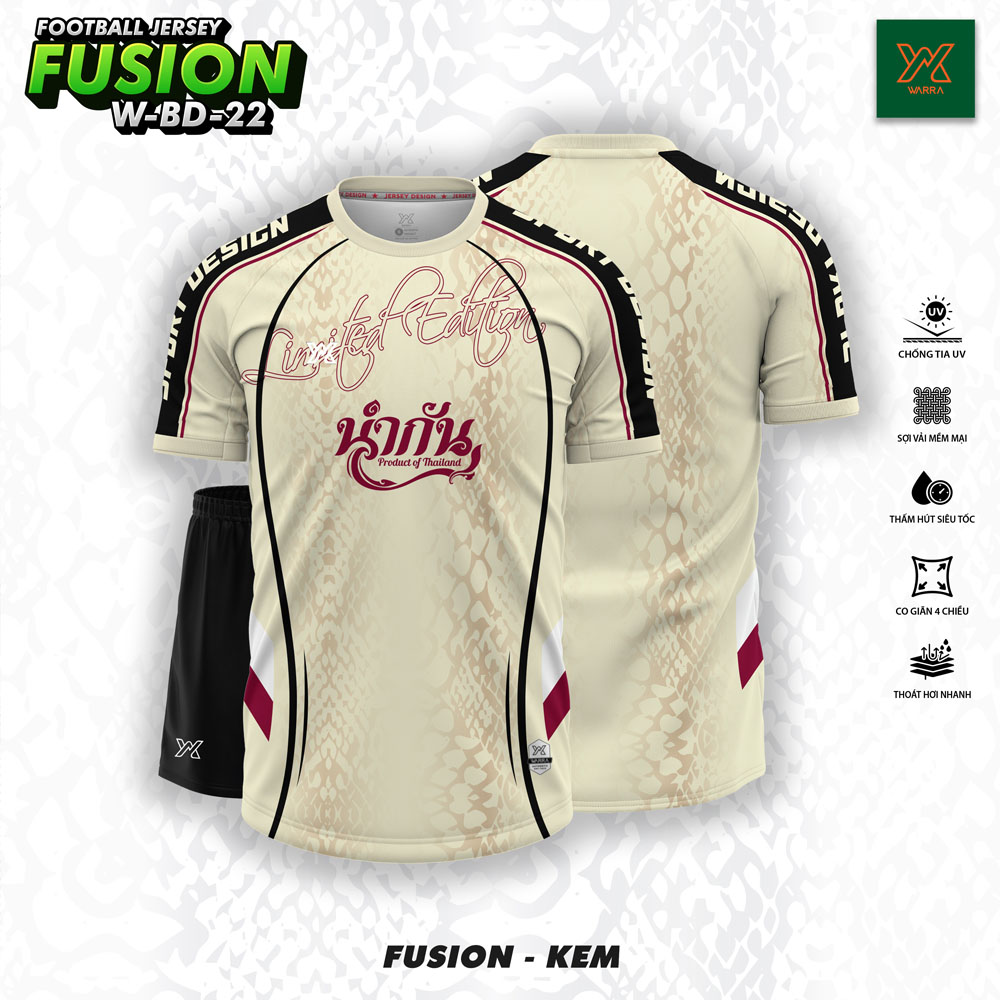 Áo bóng đá Fusion màu kem phiên bản giới hạn của WARRA