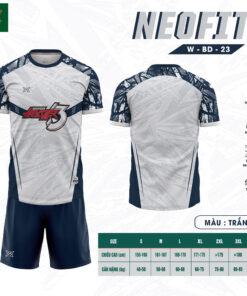 NEOFIT W-BD-23 Trắng – Bộ đồ thể thao siêu nhẹ, thấm hút mồ hôi, thiết kế độc đáo