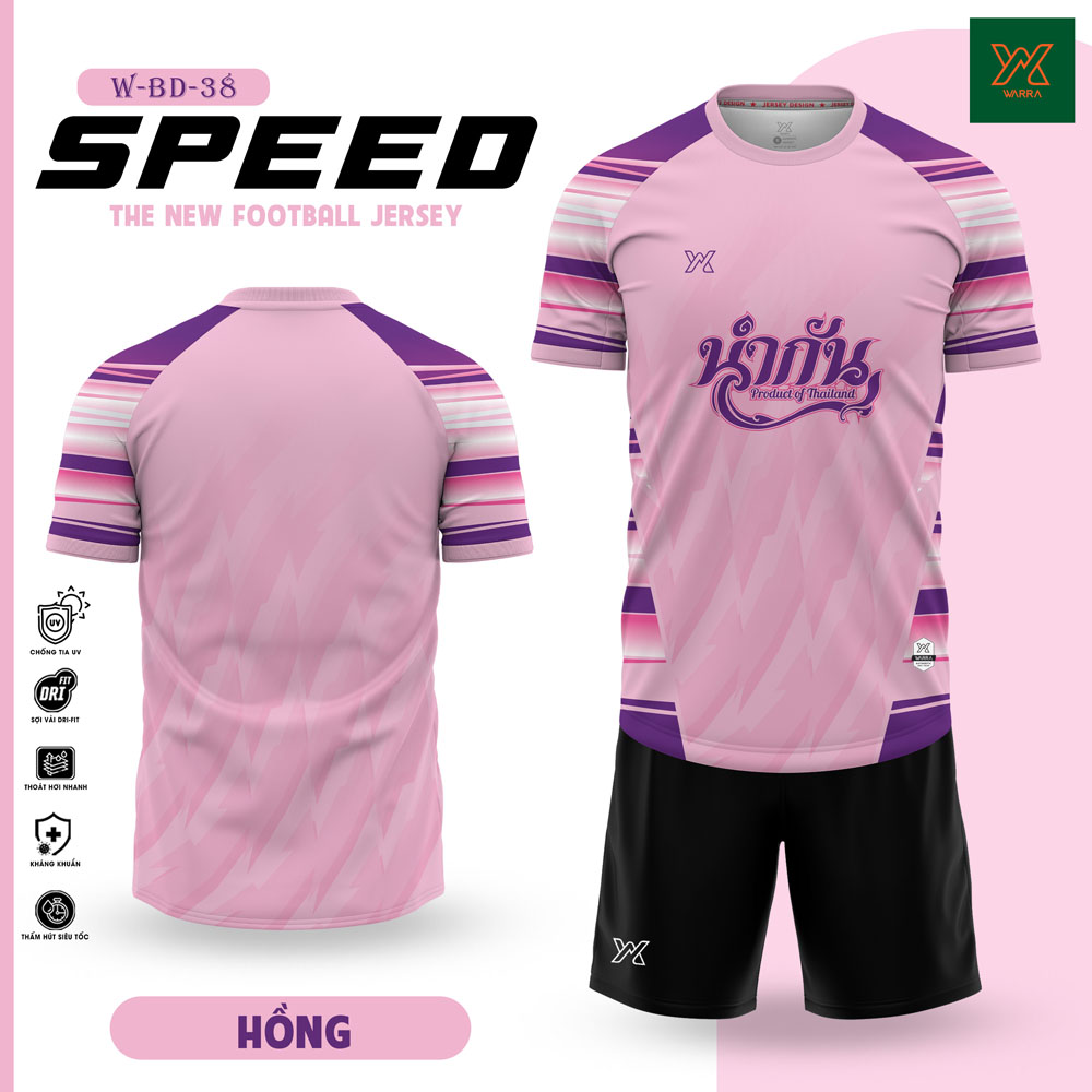 Áo Bóng Đá W-BD-38 | Tím Trắng Năng Động, Chất Liệu DryFit Co Giãn 4 Chiều - Ảnh 4