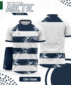 Áo Bóng Đá W-BD-51 Màu Tím Than Trắng - Cá Tính & Thể Thao