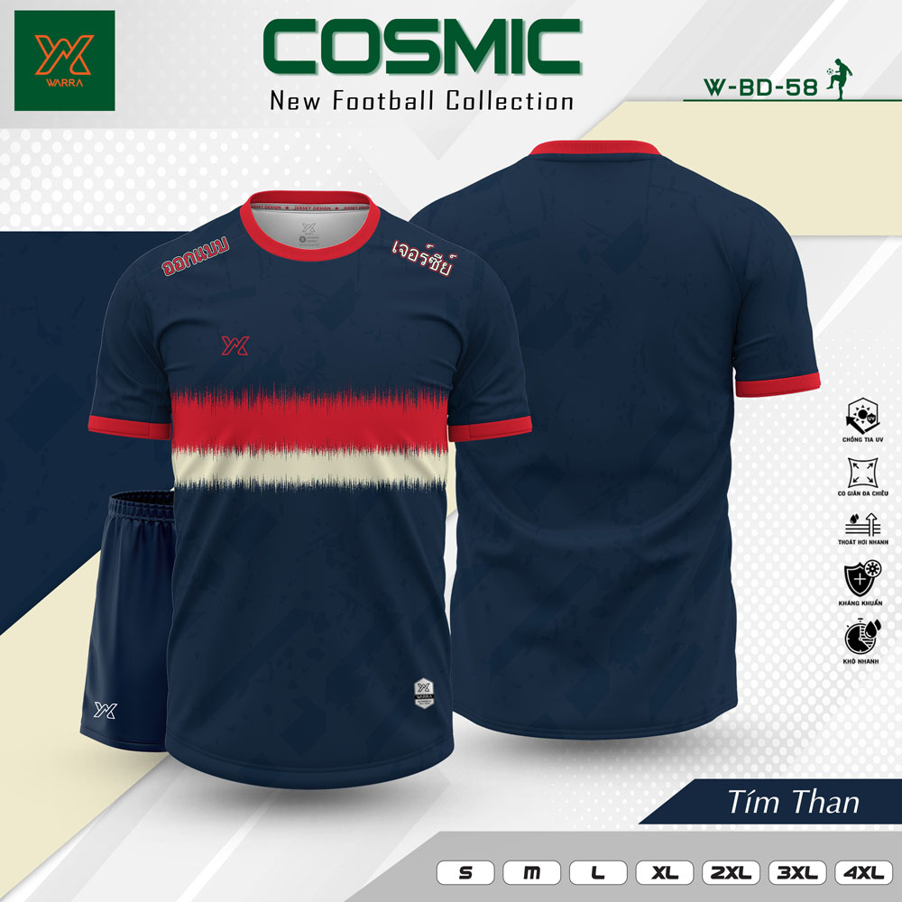 Áo bóng đá COSMIC – W-BD-58 màu đỏ nổi bật - Ảnh 3