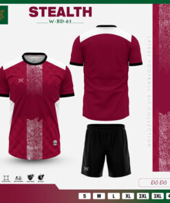 Bộ quần áo bóng đá STEALTH W-BD-63 màu Đỏ Đô