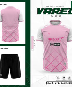 Áo thể thao VAREL W-BD-69 Hồng Pastel phối caro trắng hiện đại