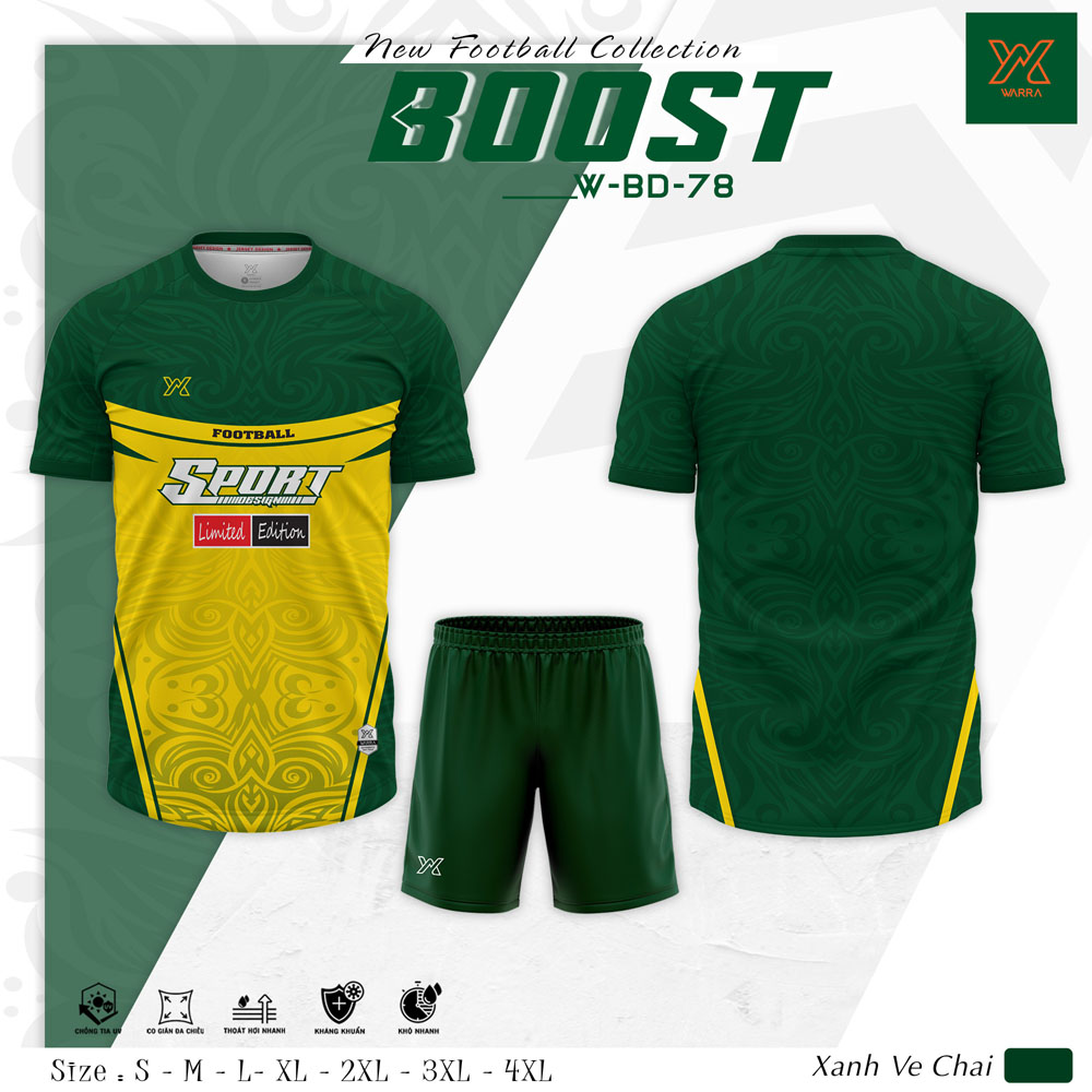 Áo Bóng Đá BOOST W-BD-78 Vàng Dạ Quang - Ảnh 8