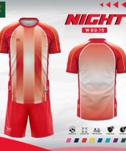 Áo Bóng Đá Nam W-BD-79 Màu Đỏ Chuyển Sắc