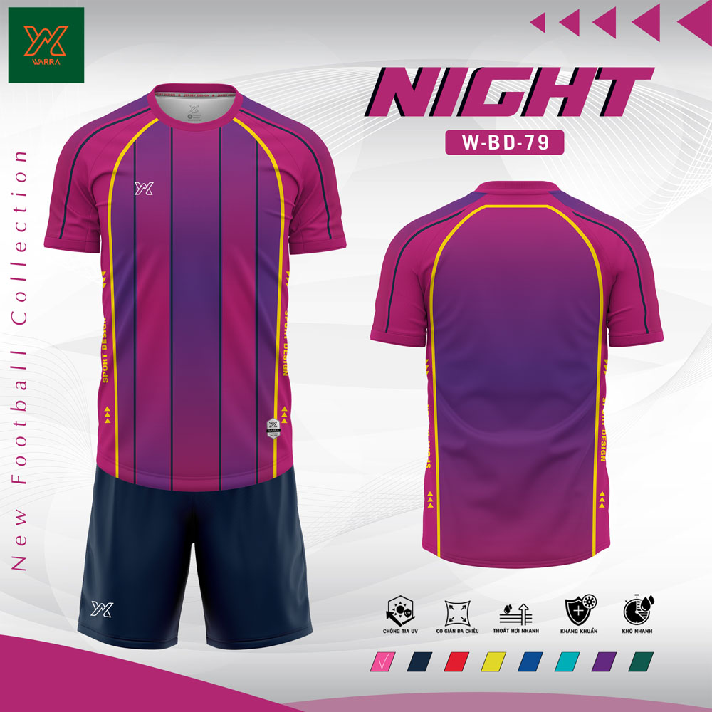 Áo Bóng Đá Nam W-BD-79 Màu Đỏ Chuyển Sắc - Ảnh 2