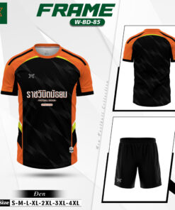 Áo Bóng Đá W-BD-85 Màu Đen Cam Vàng Neon - Thiết Kế Thể Thao Cá Tính