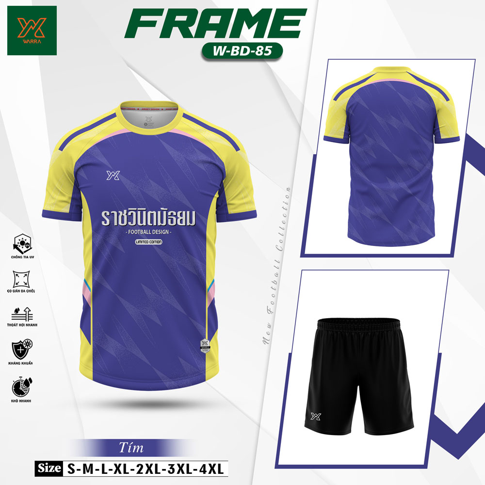 Áo Bóng Đá W-BD-85 Màu Đen Cam Vàng Neon - Thiết Kế Thể Thao Cá Tính - Ảnh 4