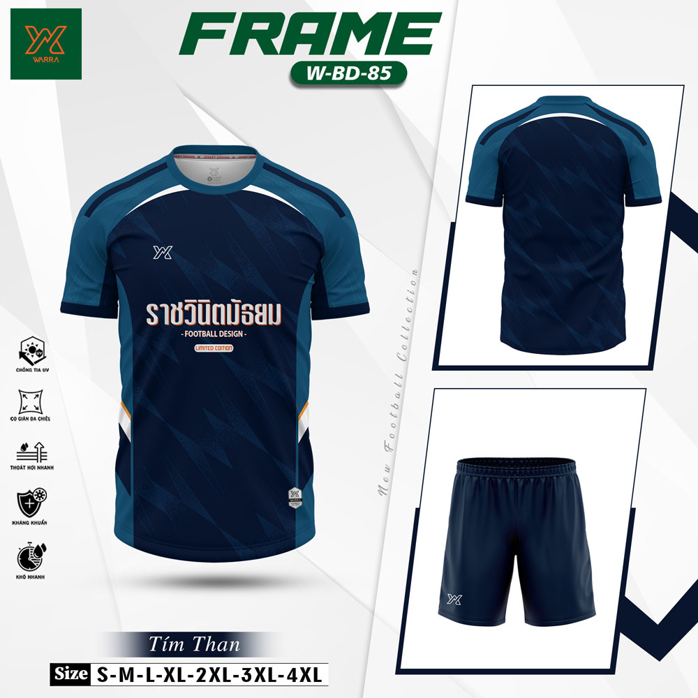 Áo Bóng Đá W-BD-85 Màu Đen Cam Vàng Neon - Thiết Kế Thể Thao Cá Tính - Ảnh 5