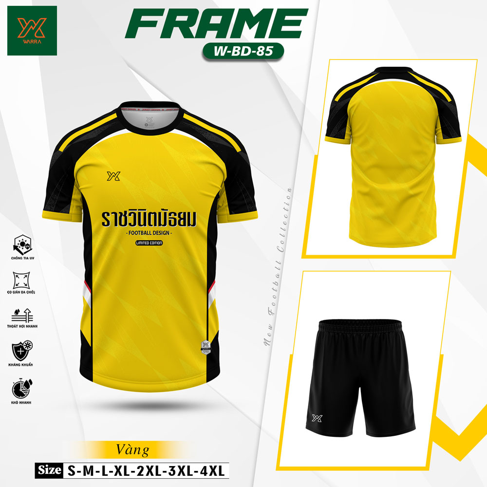 Áo Bóng Đá W-BD-85 Màu Đen Cam Vàng Neon - Thiết Kế Thể Thao Cá Tính - Ảnh 7