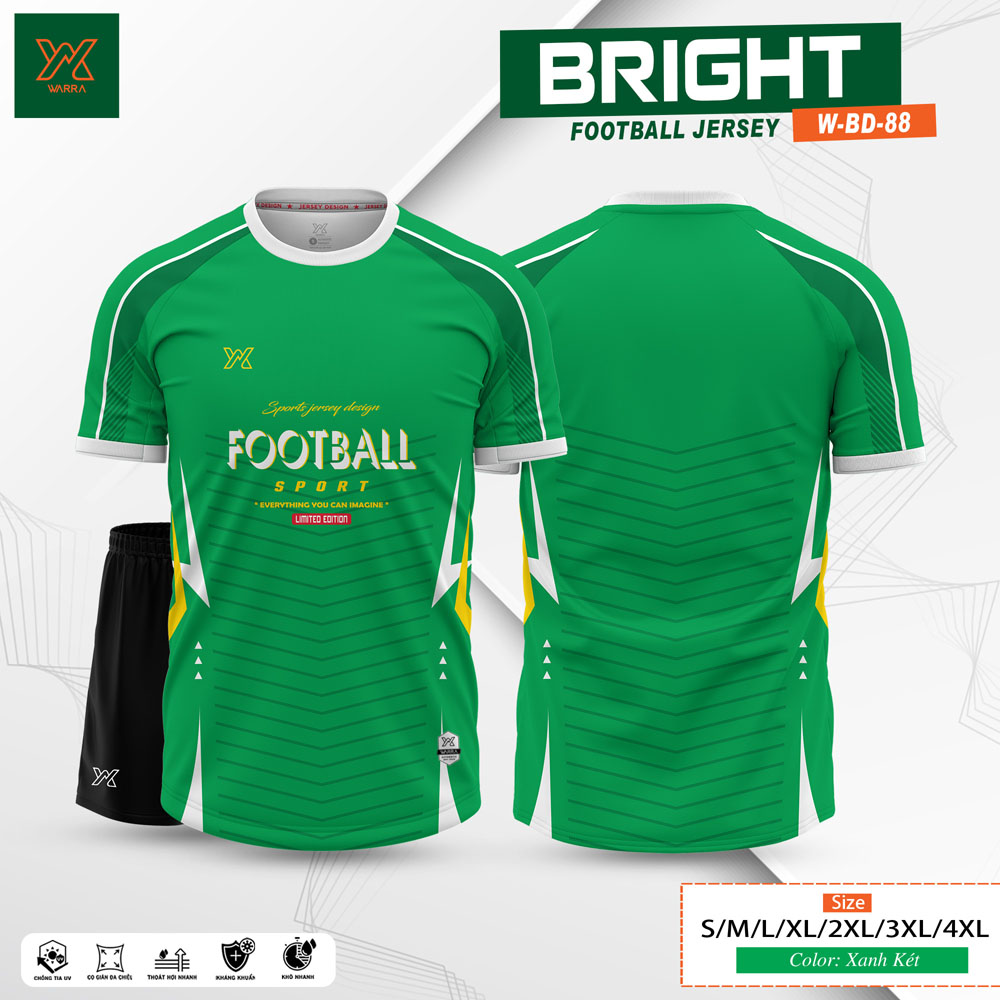 Áo Bóng Đá BRIGHT W-BD-88 Xanh MC - Ảnh 7