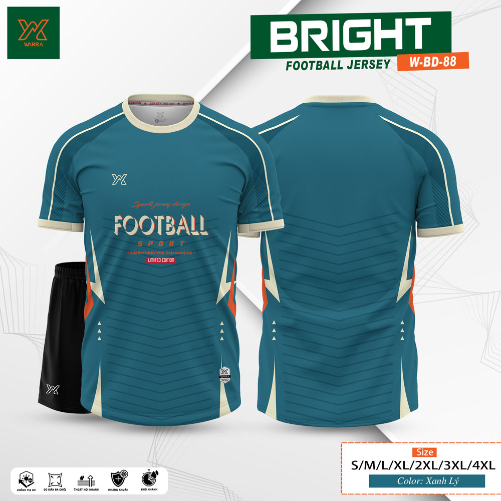 Áo Bóng Đá BRIGHT W-BD-88 Xanh MC - Ảnh 8