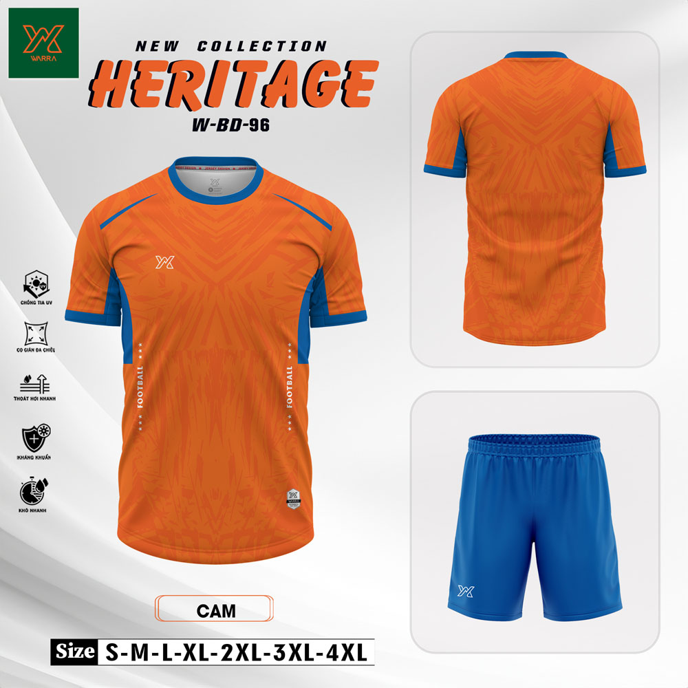 Áo Bóng Đá Heritage W-BD-96 - Xanh Ve Chai - Ảnh 2