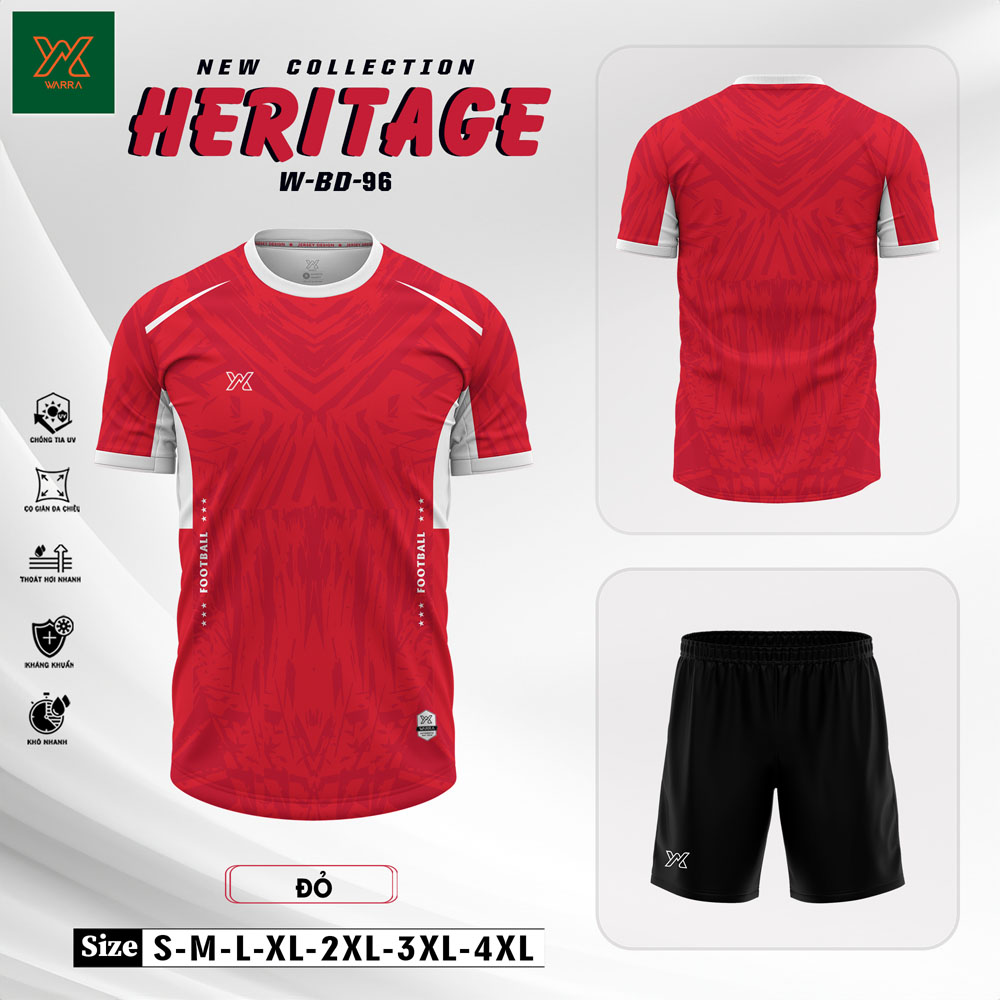 Áo Bóng Đá Heritage W-BD-96 - Xanh Ve Chai - Ảnh 4