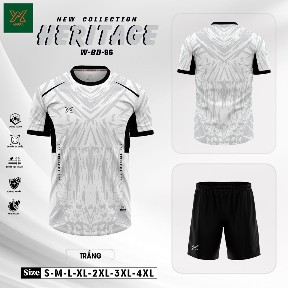 Áo Bóng Đá Heritage W-BD-96 - Xanh Ve Chai - Ảnh 6