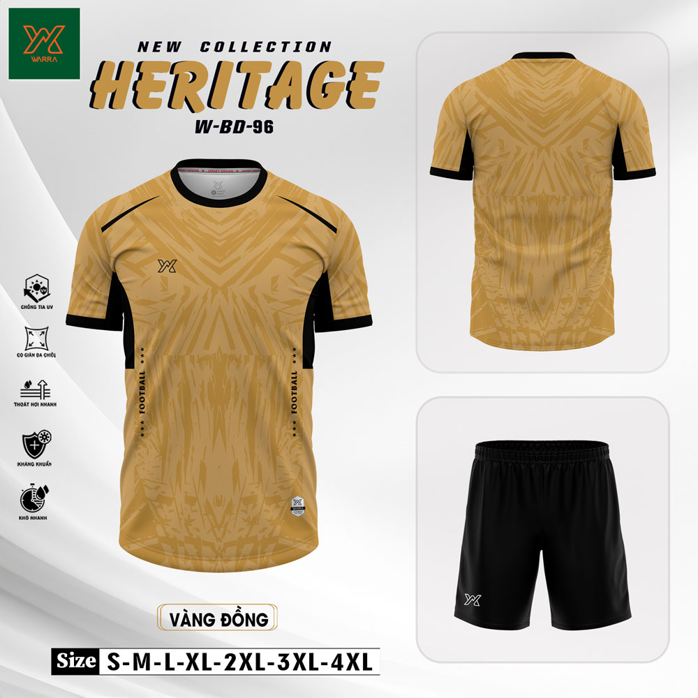 Áo Bóng Đá Heritage W-BD-96 - Xanh Ve Chai - Ảnh 7