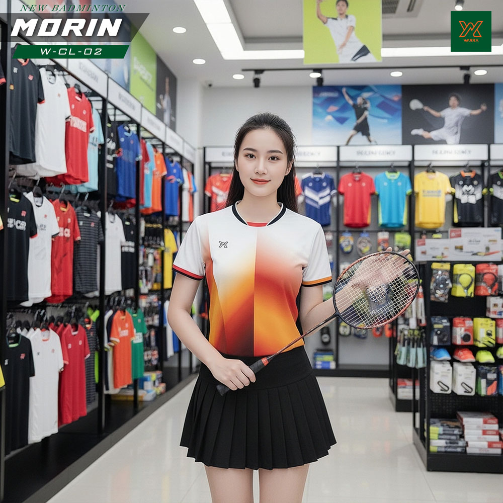 Áo Cầu Lông Nữ Trắng Xanh Gradient Năng Động – Mã W-CL-02 - Ảnh 2