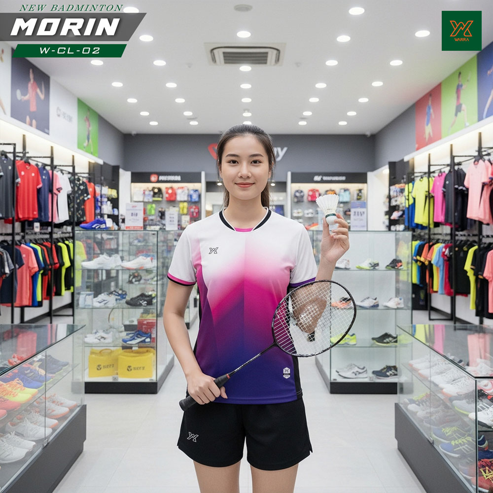 Áo Cầu Lông Nữ Trắng Xanh Gradient Năng Động – Mã W-CL-02 - Ảnh 4